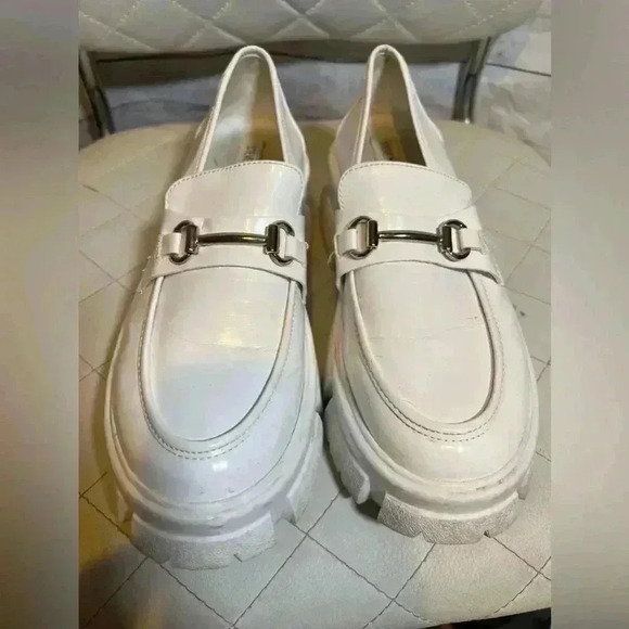 Steve Madden Trifecta Platform Loafers, White, Women's 9.5 - Picture 1 of 7